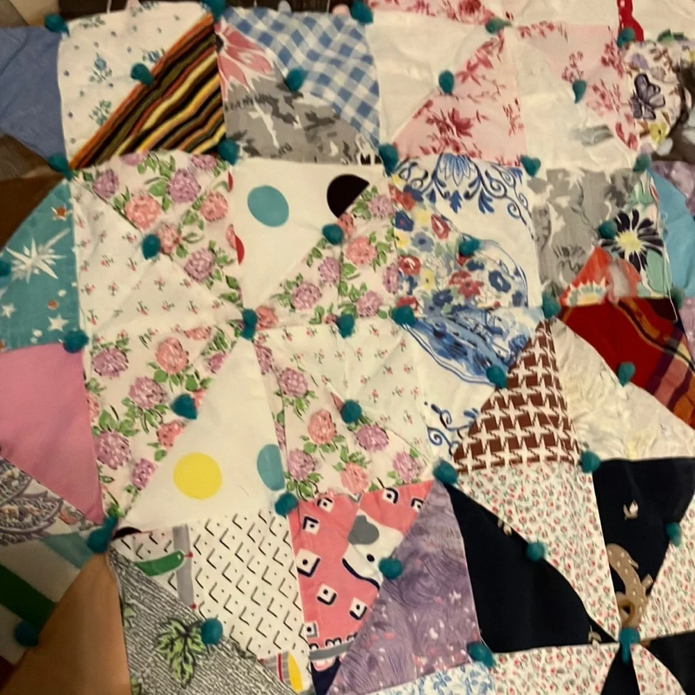 Vintage‎ Handcrafted Windmill Patchwork Quilt